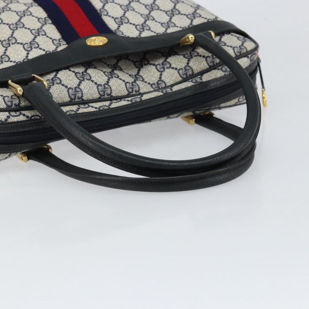 GUCCI GG Supreme Sherry Line Hand Bag PVC Navy Red 378 002 4466 Auth ep12166 - Picture 7 of 16